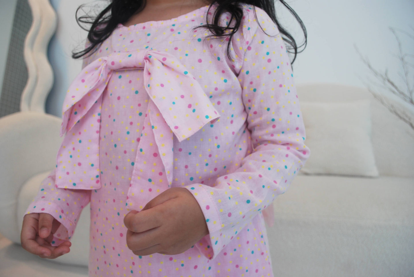 Sweetheart Pink Polka Dot Kurung