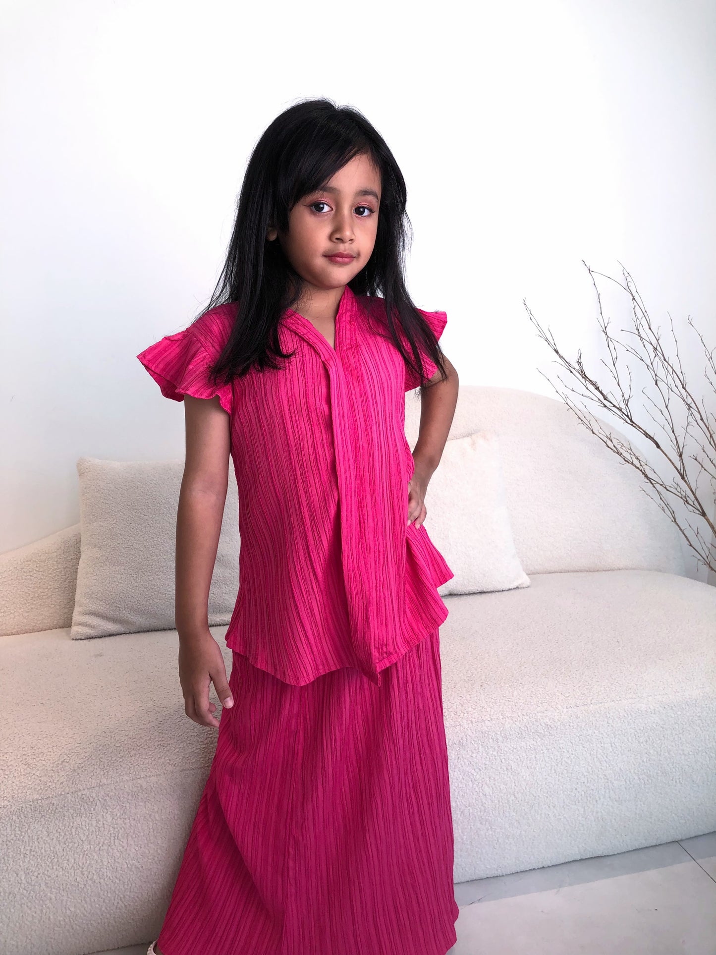 Candy Pink Pleated Kebaya